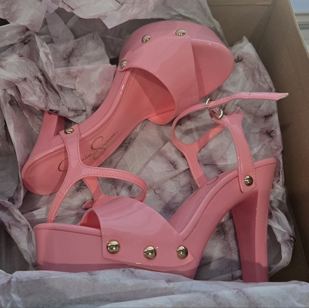 Jessica Simpson Light Pink Studded Strappy Heels